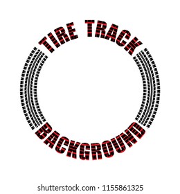 Black Circle Tire Track With Red Text Inside Isolated On White Background