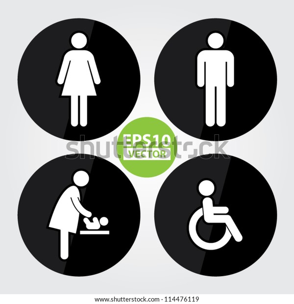 Black Circle Toilet Sign Black Circle Stock Vector (Royalty Free ...