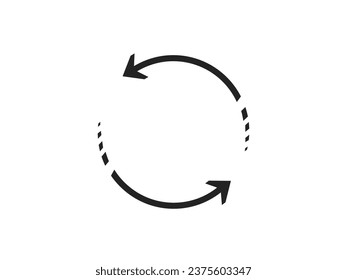 Black circle vector arrow. sign of synchronize and connection. 