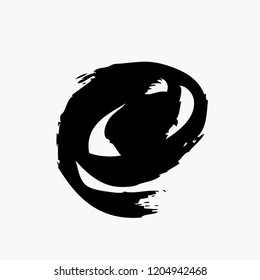 black circle vector brush stroke