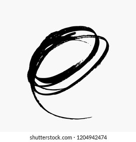 black circle vector brush stroke