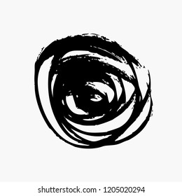 black circle vector brushstroke