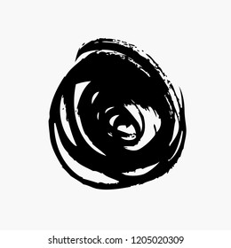 Black Circle Vector Brushstroke Stock Vector (Royalty Free) 1205020309 ...