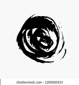 black circle vector brushstroke