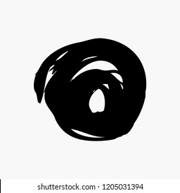 black circle vector brushstroke