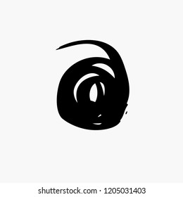 black circle vector brushstroke