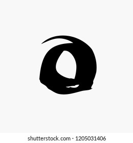 black circle vector brushstroke