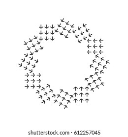 Black Circle Vector Frame or Decorative Mandala. Abstract Geometric Background