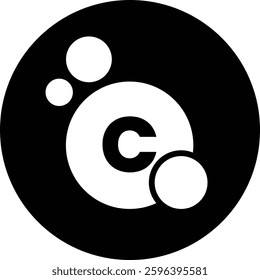 Black Circle Vitamin C Active Ingredients Icon for Beauty Products
