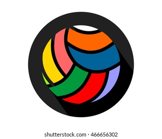 black circle volley ball sports equipment tool utensil image vector