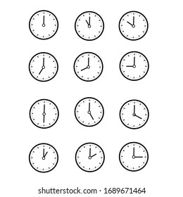 black circle wall clock showing 1 to 12 hours