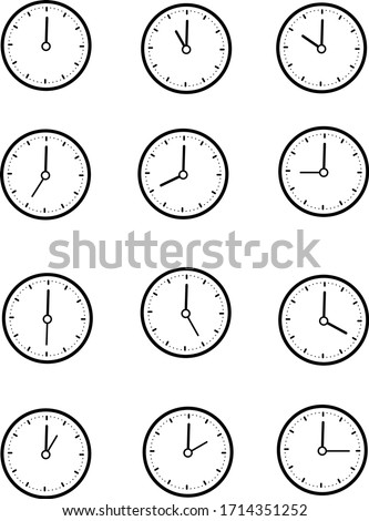 black circle wall clock showing 1 to 12 hours