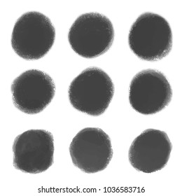 black circle with watercolor hand drawing style 
