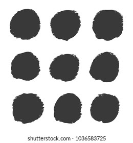 black circle with watercolor hand drawing style 