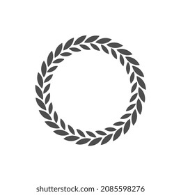 Black circle of wheat ear on white background. Agriculture wheat logo template vector icon