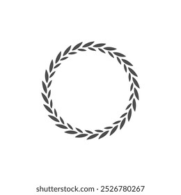 Black circle of wheat ear on white background. Agriculture wheat logo template vector icon