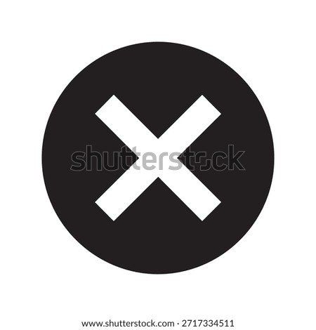 Black circle with white cross symbol