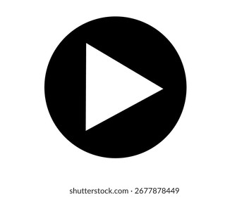 Black circle with white play button symbol isolated on transparent background - Powered by Shutterstock - Get 15% off with code: PIKWIZARD15