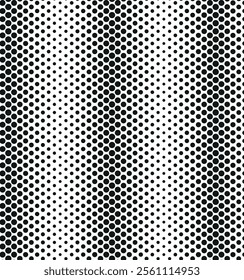 Black circles background with volume. Seamless wallpaper pattern with dotted circles. Modern black and white texture. Vector background