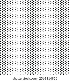 Black circles background with volume. Seamless wallpaper pattern with dotted circles. Modern black and white texture. Vector background