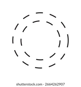 black circles dotted lines on white background. Vector illustration.