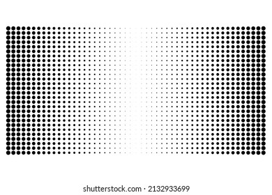 Círculos negros, semitono degradado sobre el fondo blanco. Ilustración vectorial.
