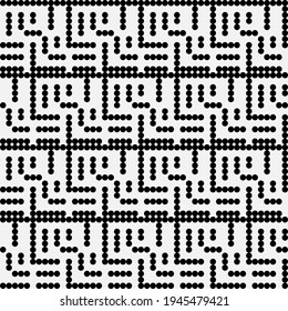Schwarze Kreise Linien. Vektor Black Beads Ornament. Muster der schwarzen Beads.