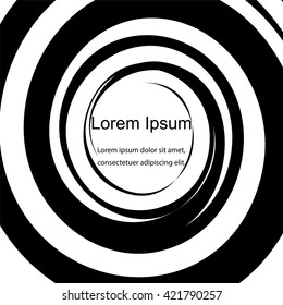 Black Circles on White, Abstract Background. Template for  Labels,  Banners, Badges, Posters, Stickers and Advertising Actions. Vector Illustration.