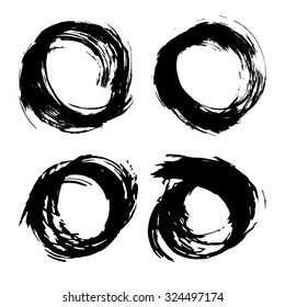 The black circles on a white background.