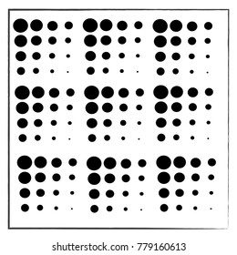 black circles on the white background, pattern