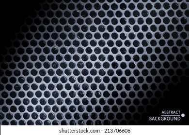 Black circles on white light beam. Vector illustration.