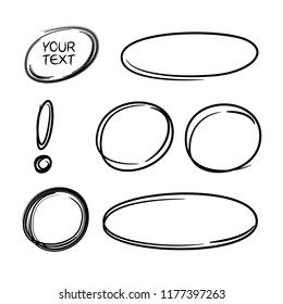 black circles and ovals marker elements