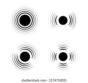 Black circles pain. Black circles radar. Vector illustration. stock image.
