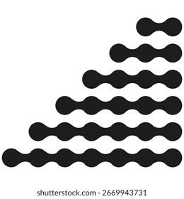 Black circles pattern. Wavy line vector. Abstract geometric illustration. Rounded shapes background. EPS 10.