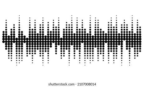 Schwarze Kreise Klangwellenhintergrund. Schwarz gepunktete grafische Frequenzhintergründe.
