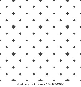 Black circles and squares on a white background. Abstract seamless dots backdrop.