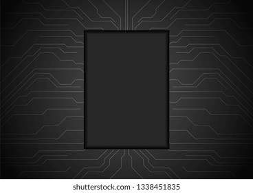 Black circuit board technology abstract background. Concept vector graphic design