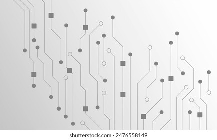 Schwarze Darstellung des Schaltbilds. Technologie. High-Tech-Schaltung. High-Tech-Leiterplatten-Verbindungssystem. CPU-Konzept. Technologie abstrakte Vektorgrafik auf weißem Hintergrund.