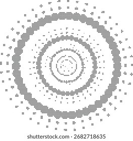 Fondo inconsútil geométrico abstracto circular negro del patrón para la materia textil, Fondo de pantalla, envoltura, marca, cartel, Sitio web, arte digital, arte, tela, diseño de la impresión