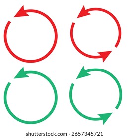 Coleção de ícones de seta circular preta. Conjunto de design de seta preta de atualização 
