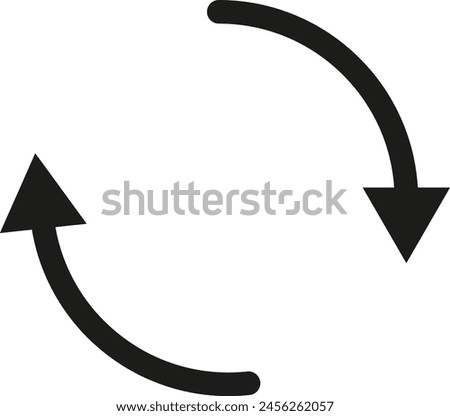 Black circular arrows indicating direction and movement - stock vector