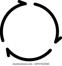 icono de línea circular negra de ciclo