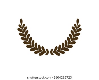Black Circular Foliate Laurels Branches. Vintage Laurel Wreath. Vintage Laurel Wreath | Black Circular Foliage | Decorative Award Symbol