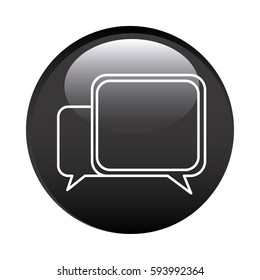 black circular frame with speech icon vector illustration