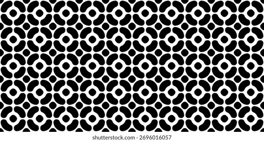 Black Circular Grid Seamless Pattern Background