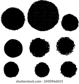 BLACK Circular grunge texture banner SET