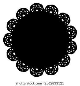 black circular lace decoration illustration material