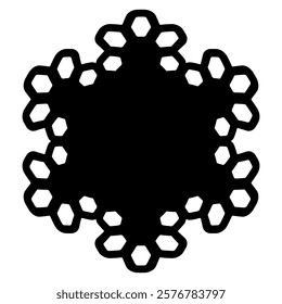 black circular lace decoration illustration material