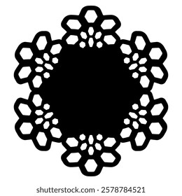 black circular lace decoration illustration material