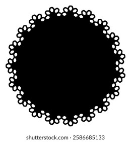 black circular lace decoration illustration material